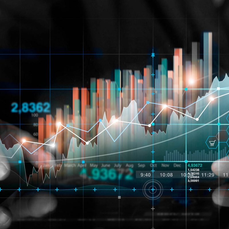 Digital data and analytics popping off a tablet screen