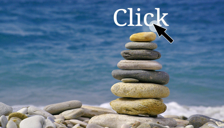 Pile of stones with an arrow clicking at the top- SEM