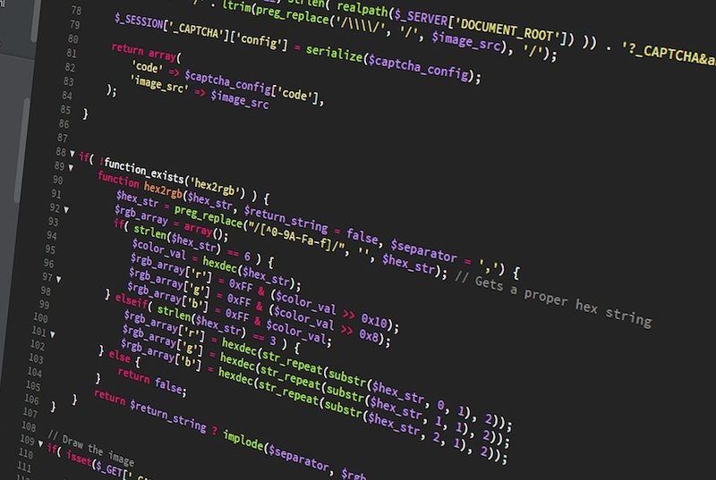 html code on a screen