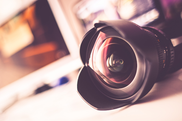 Close up of camera lense