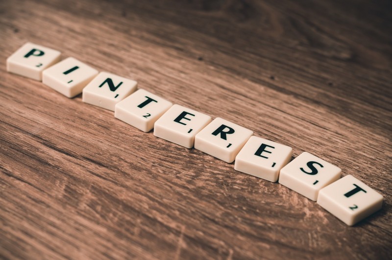 A photo of Pinterest spelled out in scrabble pieces