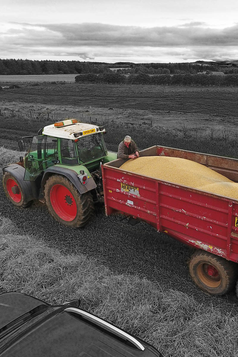 A tractor at Downfield Farm