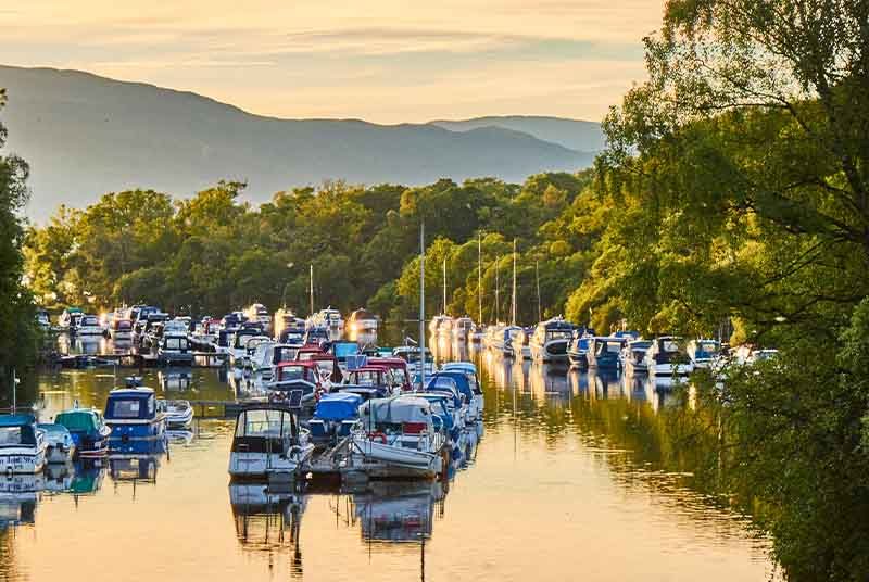 Boats going to sail on Loch Lomond.